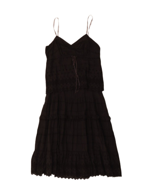 Calvin Klein Jeans Γυναικείο Αμάνικο Φόρεμα UK 12 μεσαίο μαύρο βαμβακερό