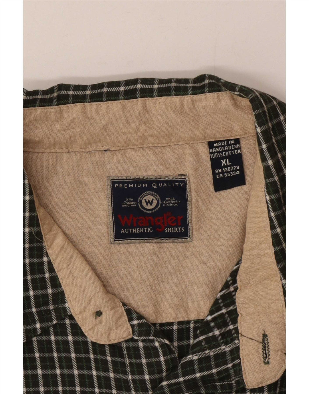 Ανδρικό φανελένιο πουκάμισο Wrangler XL Green Check