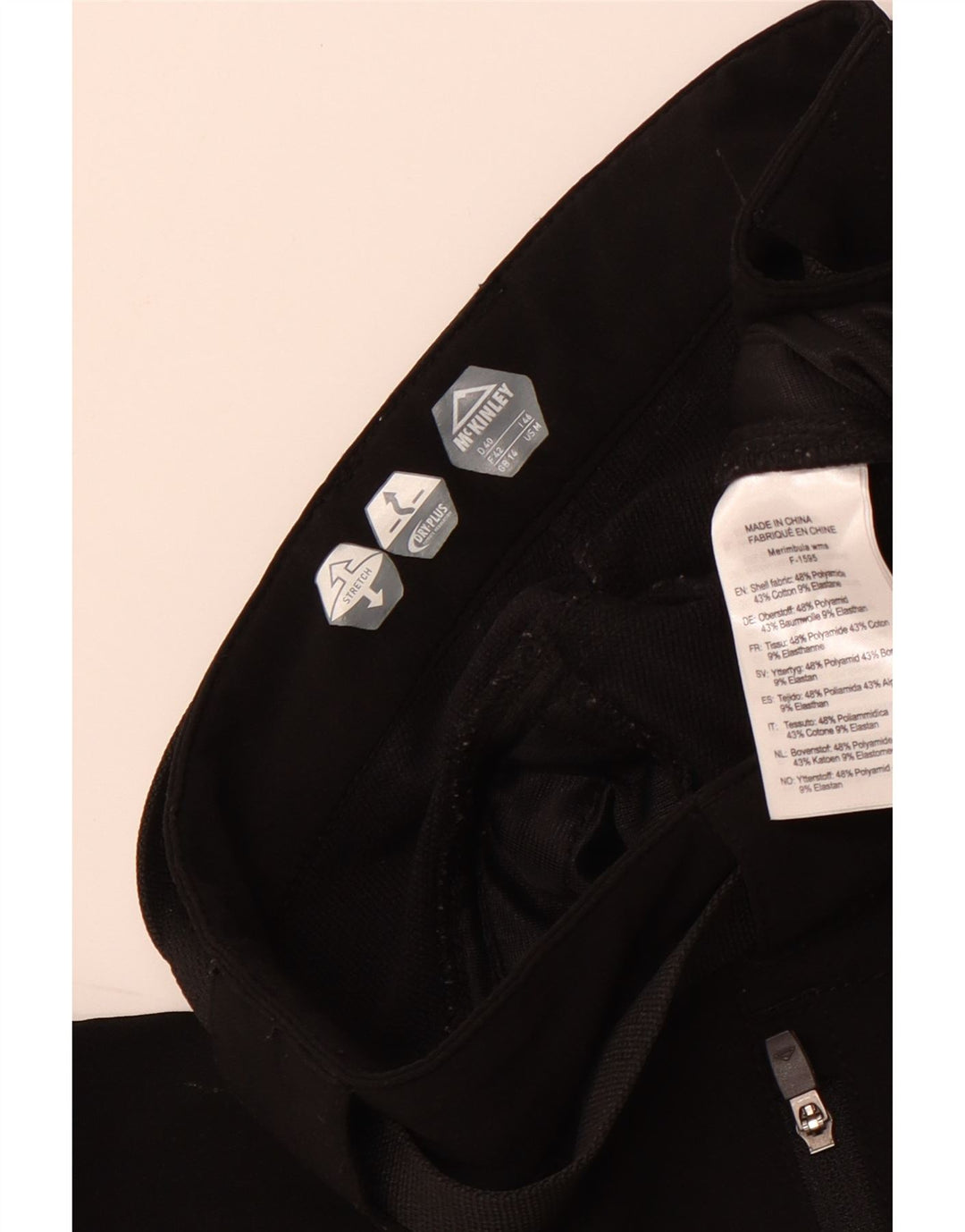 MCKINLEY Γυναικείο ίσιο casual παντελόνι UK 14 μεγάλο W32 L31 μαύρο