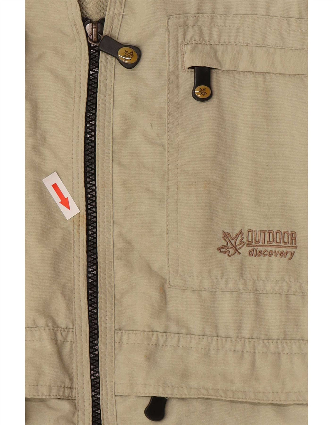Vintage Mens Utility Gilet UK 40/42 Medium Beige Polyester