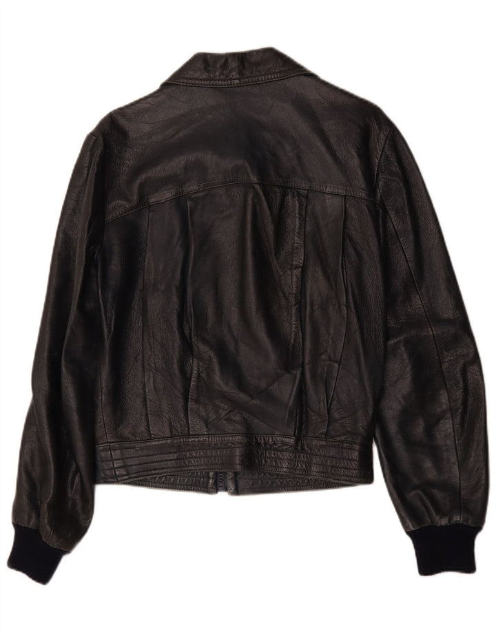 Vintage Γυναικείο Δερμάτινο Μπουφάν IT 52 2XL Navy Blue