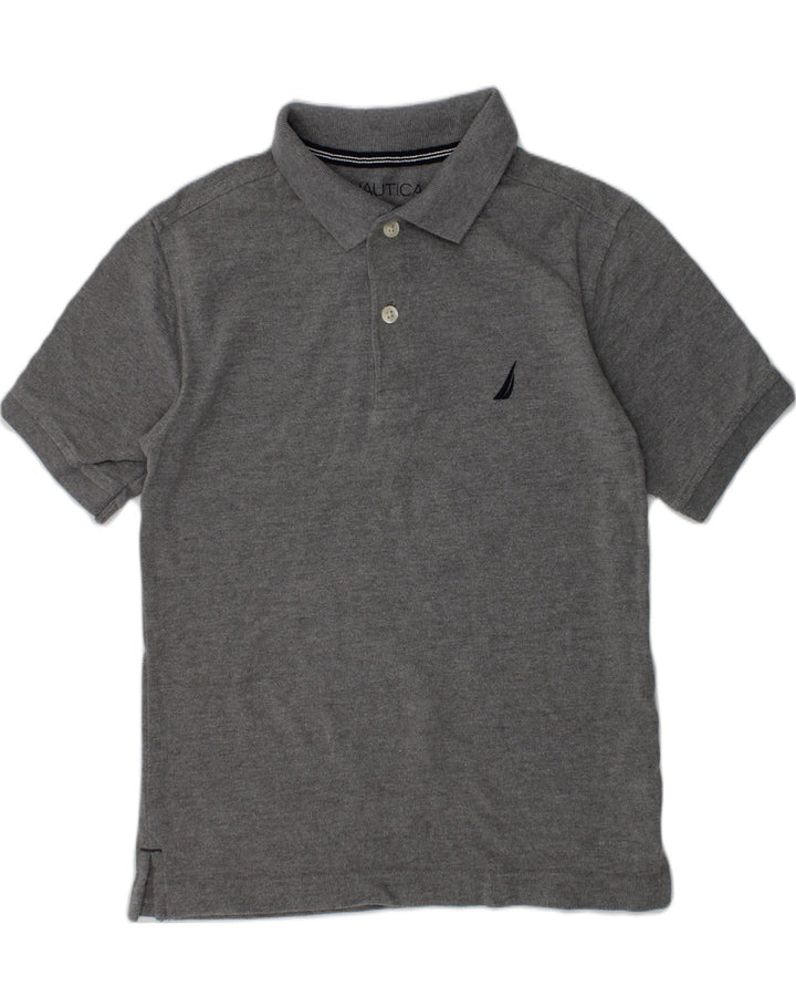 NAUTICA Boys Polo Shirt 7-8 Years Small  Grey Cotton | Vintage Nautica | Thrift | Second-Hand Nautica | Used Clothing | Messina Hembry 
