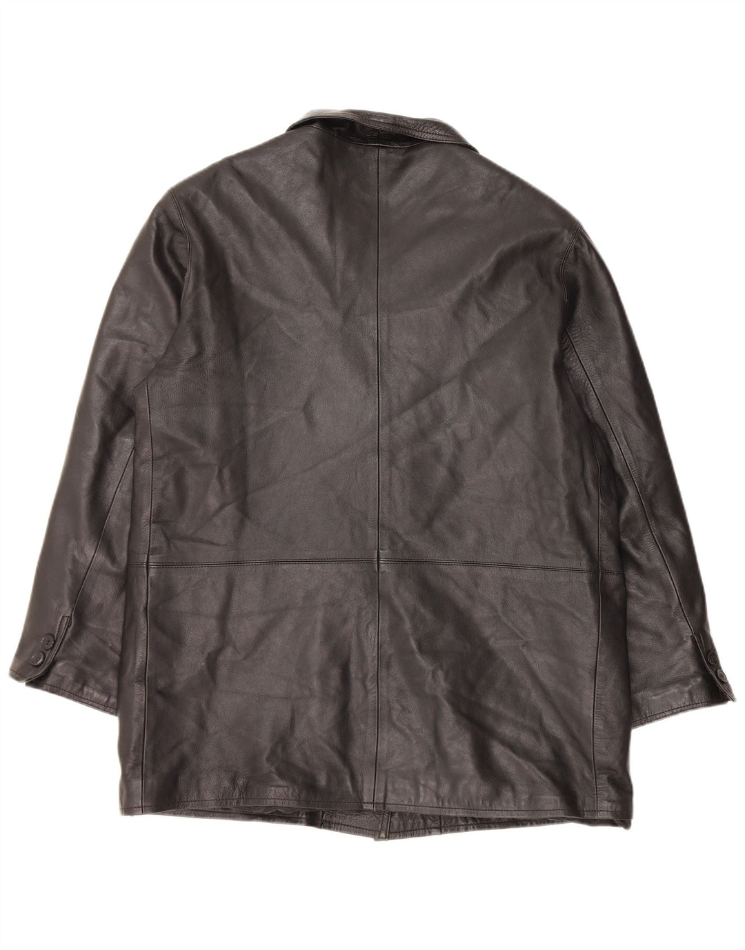 VINTAGE Γυναικείο Δερμάτινο Παλτό IT 48 XL Μαύρο Δερμάτινο