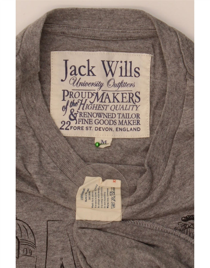 Ανδρικό γραφικό μπλουζάκι JACK WILLS Τοπ μεσαίου γκρι βαμβακερό