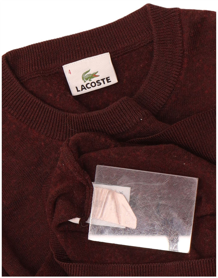 Ανδρικό πουλόβερ με λαιμόκοψη LACOSTE, Μέγεθος 4, Μαλλί μεσαίου χρώματος καφέ
