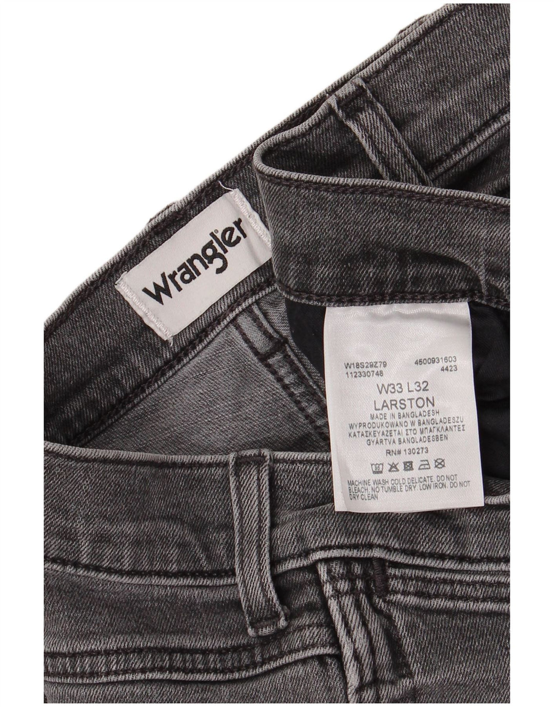 WRANGLER Ανδρικό τζιν Larston Slim W33 L27 Γκρι βαμβακερό