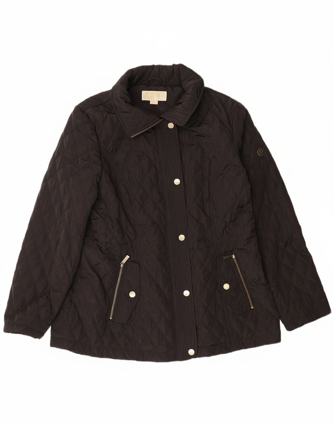 MICHAEL KORS Womens Quilted Jacket UK 18 XL Black Polyester