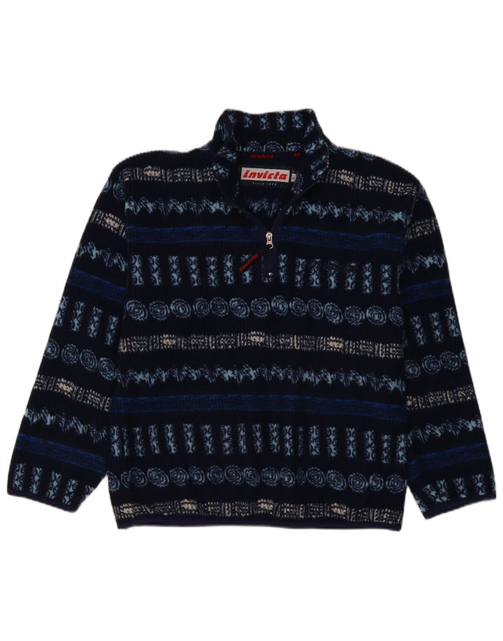 Invicta Ανδρικό φερμουάρ Fleece Jumper Μικρό Navy Blue γεωμετρικός πολυεστέρας