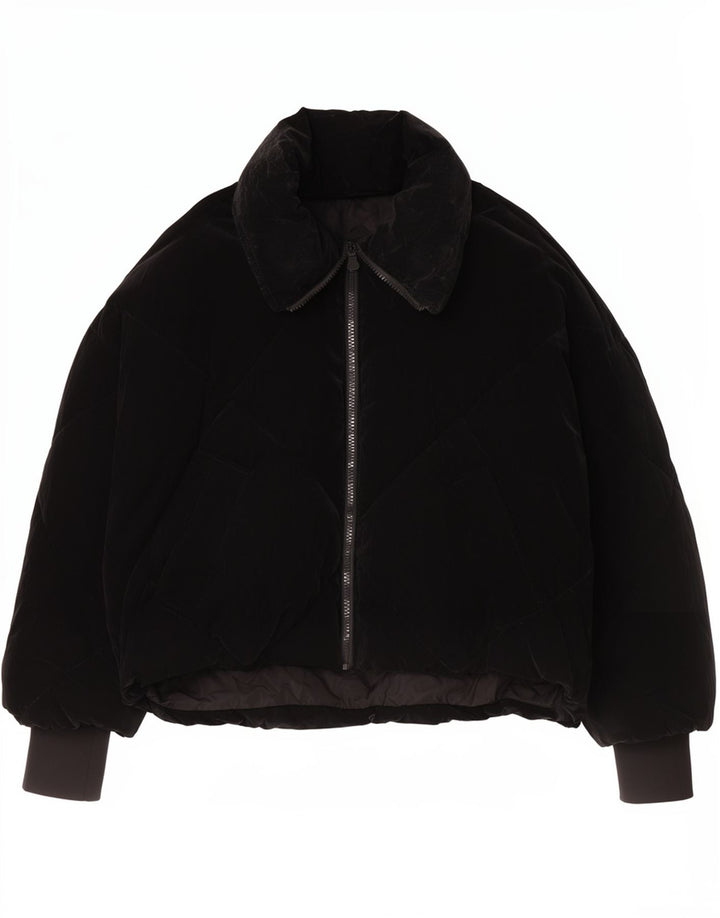 Zara Γυναικείο μπουφάν με επένδυση UK 10 Small Black Polyurethane
