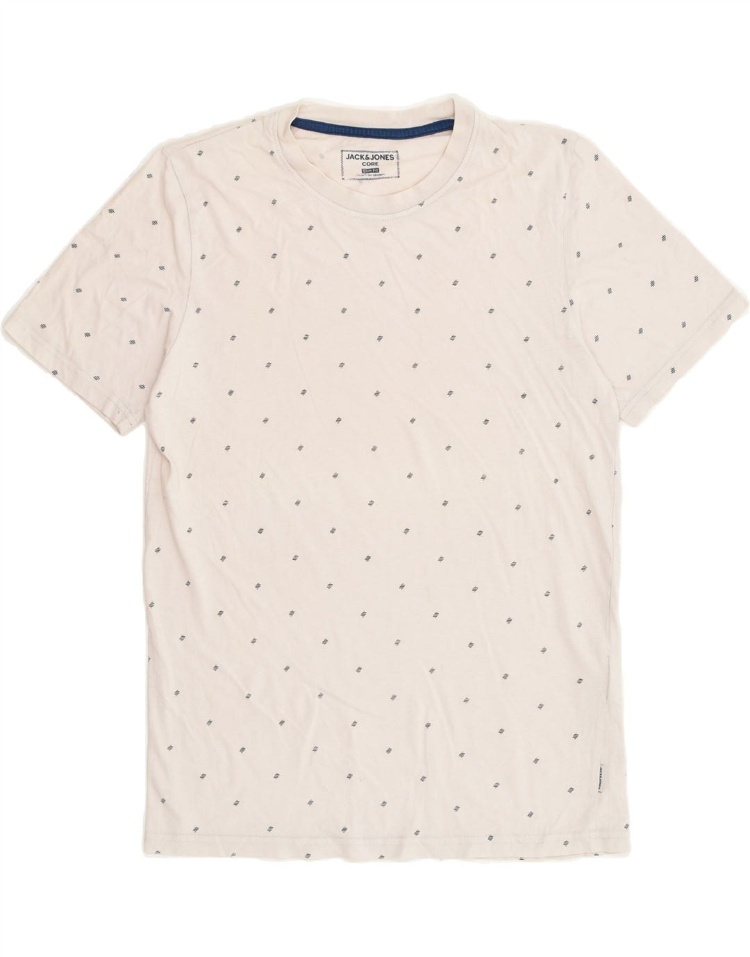 JACK & JONES Mens Slim Fit T-Shirt Top Medium Off White Cotton | Vintage Jack & Jones | Thrift | Second-Hand Jack & Jones | Used Clothing | Messina Hembry 