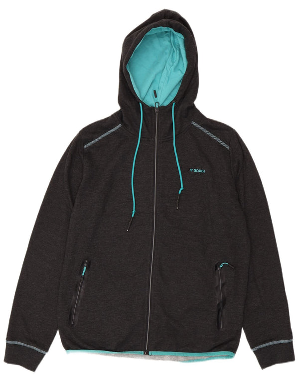 BRUGI Γυναικείο πουλόβερ με κουκούλα με φερμουάρ UK 18 XL Γκρι