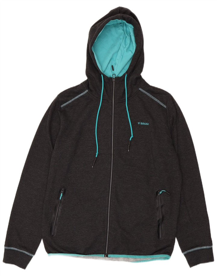 BRUGI Γυναικείο πουλόβερ με κουκούλα με φερμουάρ UK 18 XL Γκρι