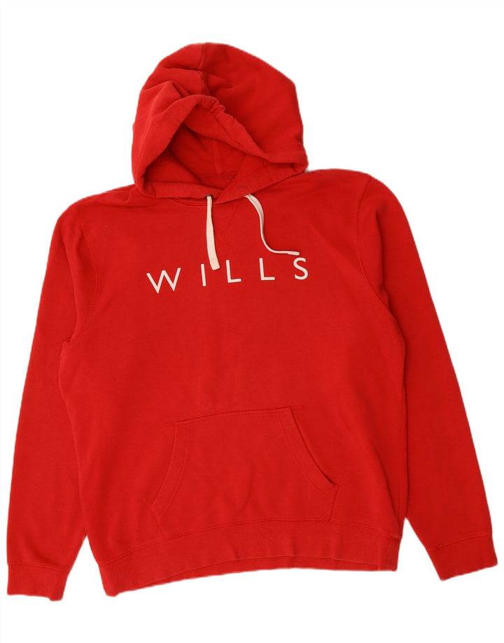 JACK WILLS Ανδρικό γραφικό μπλουζάκι με κουκούλα XL Κόκκινο βαμβακερό