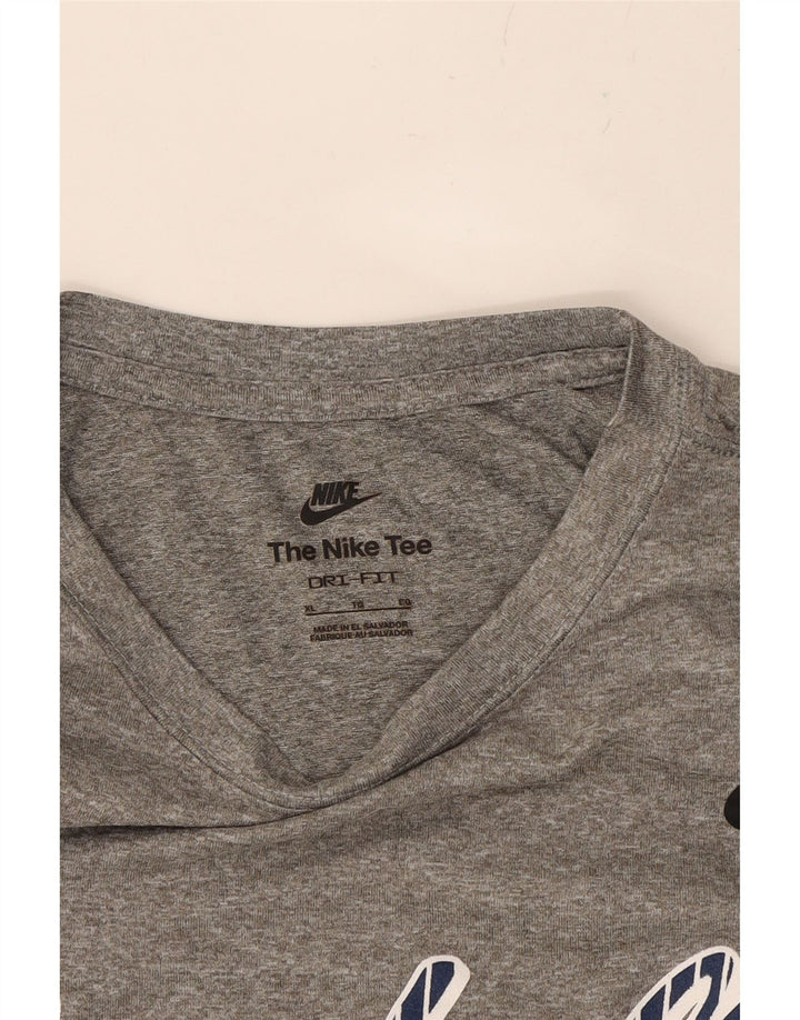 NIKE Mens Dri Fit Graphic Top Long Sleeve XL Grey Polyester Vintage Nike and Second-Hand Nike from Messina Hembry 