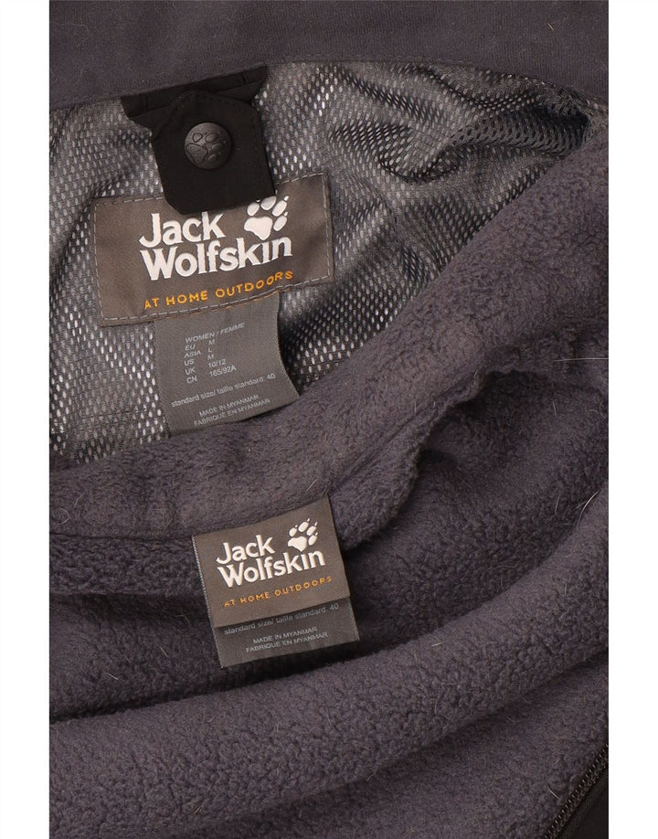 Jack Wolfskin γυναικείο μπουφάν με κουκούλα αντιανεμικό UK 10/12 μεσαίο μαύρο