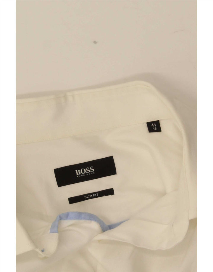 Ανδρικό πουκάμισο Hugo Boss Slim Fit Size 16 Large White