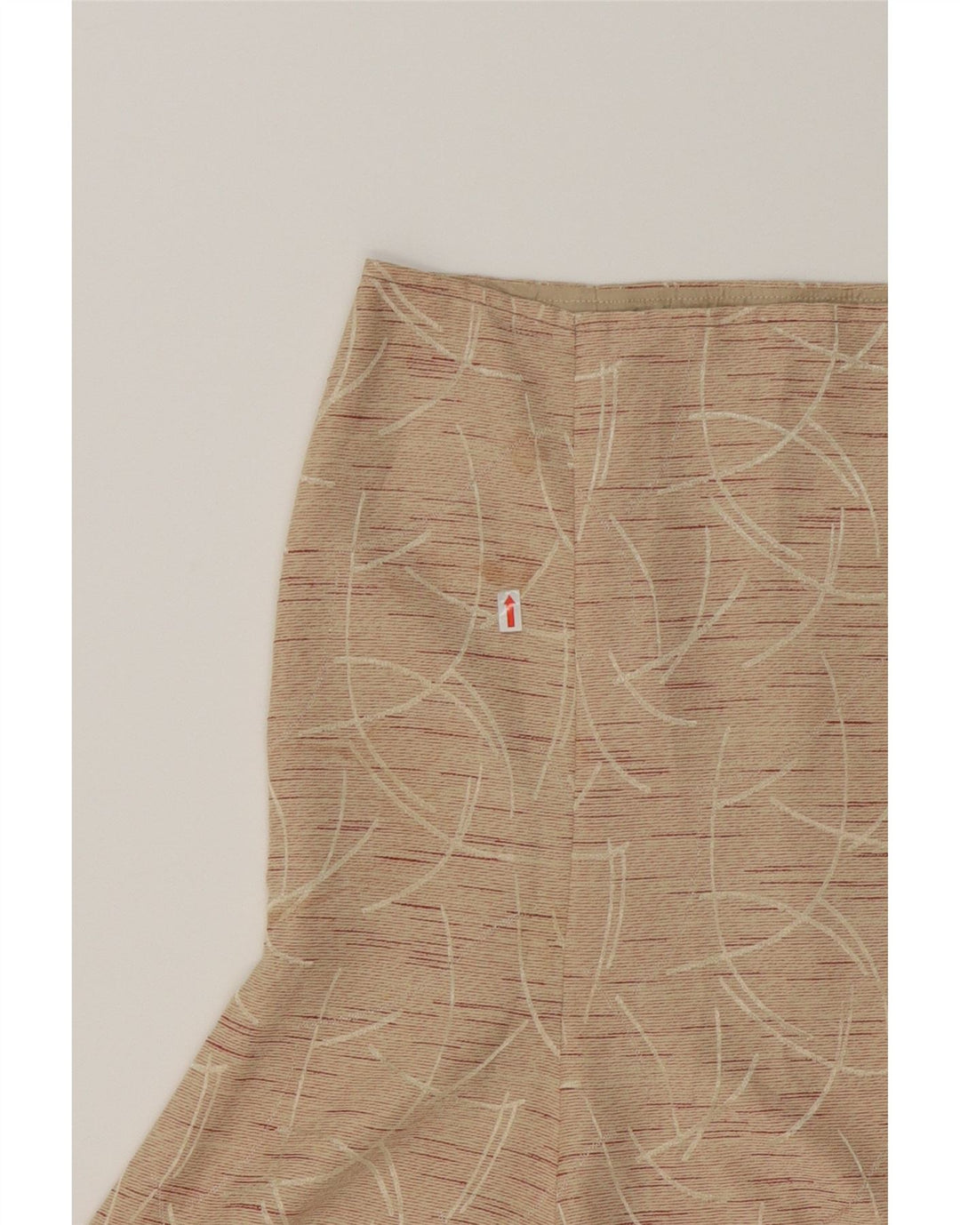 VINTAGE Womens Abstract Pattern Trumpet Skirt W30 Medium Beige Vintage Vintage and Second-Hand Vintage from Messina Hembry 