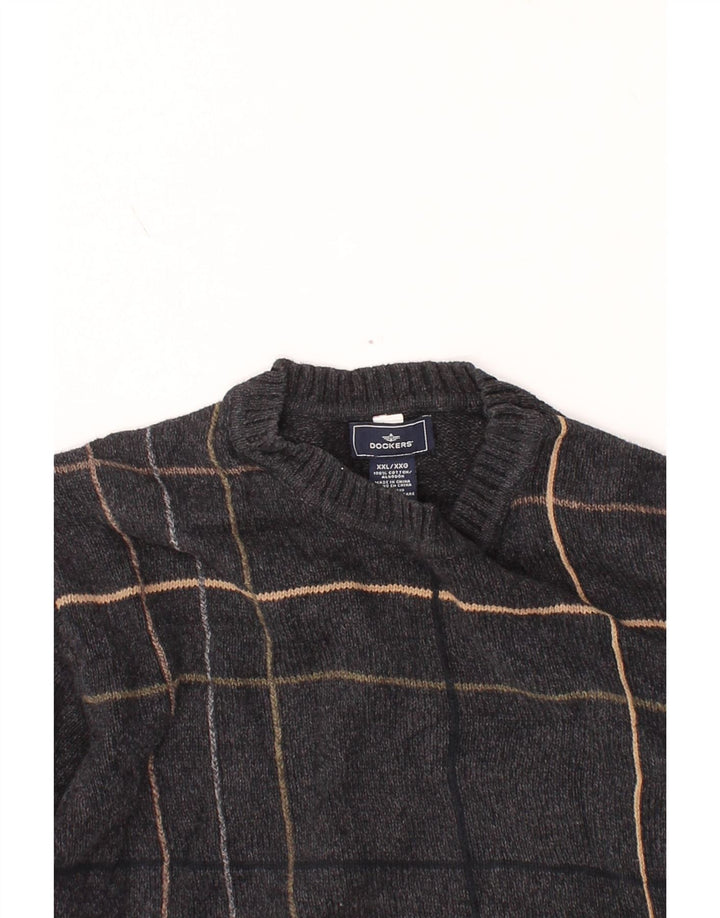 DOCKERS Ανδρικό πουλόβερ με λαιμόκοψη 2XL γκρι βαμβακερό