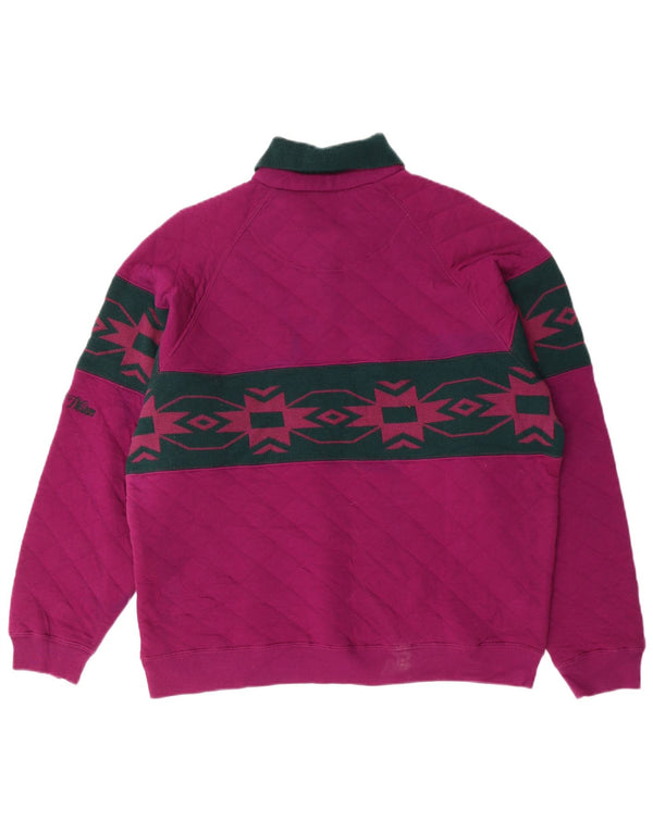 North WESTERN Ανδρικό φούτερ με λαιμό polo Jumper Medium Purple Fair Isle