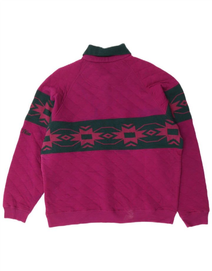 North WESTERN Ανδρικό φούτερ με λαιμό polo Jumper Medium Purple Fair Isle