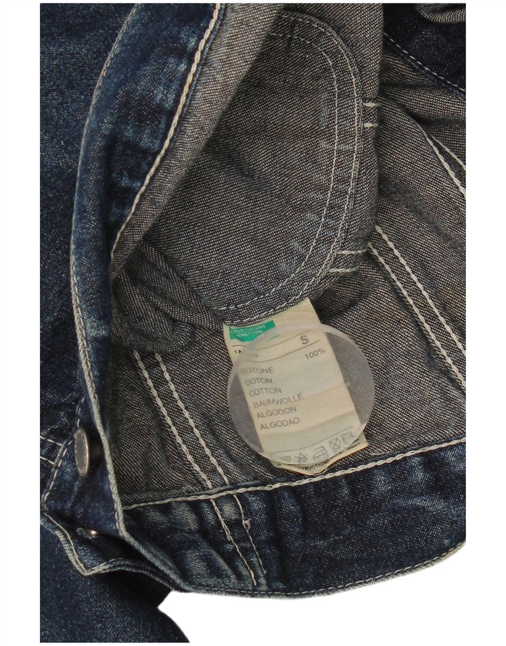 Benetton Γυναικείο Τζιν Μπουφάν UK 10 Small Blue Cotton