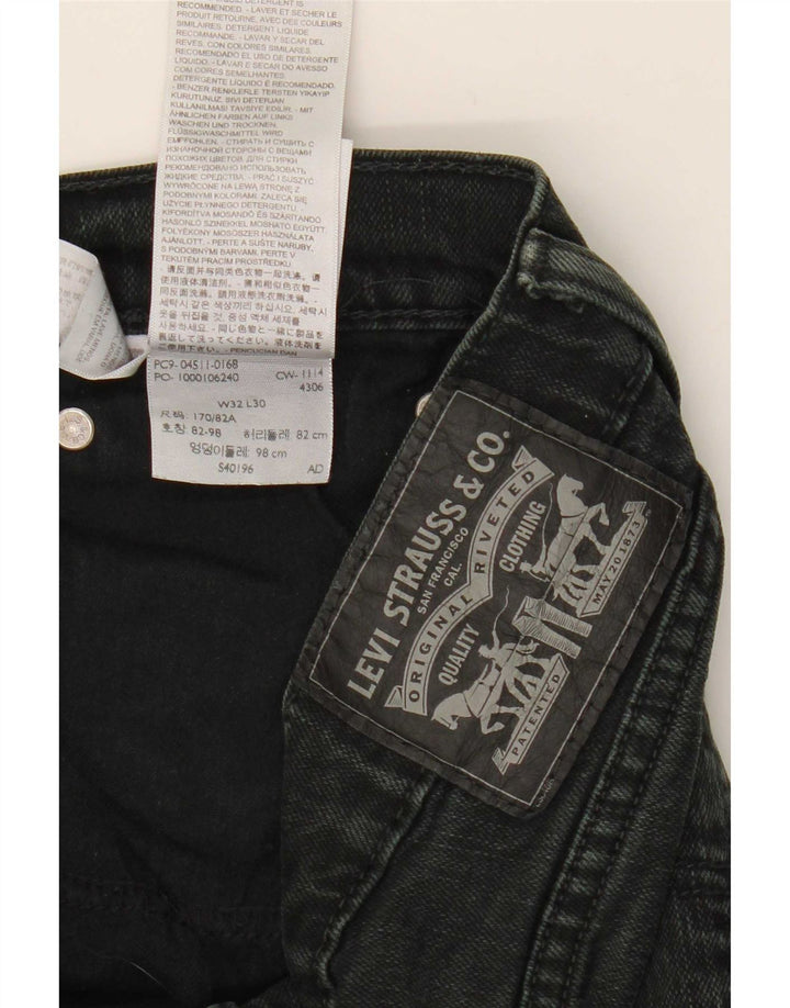 Γυναικείο τζιν ίσιο Levi's W32 L30 μαύρο βαμβακερό