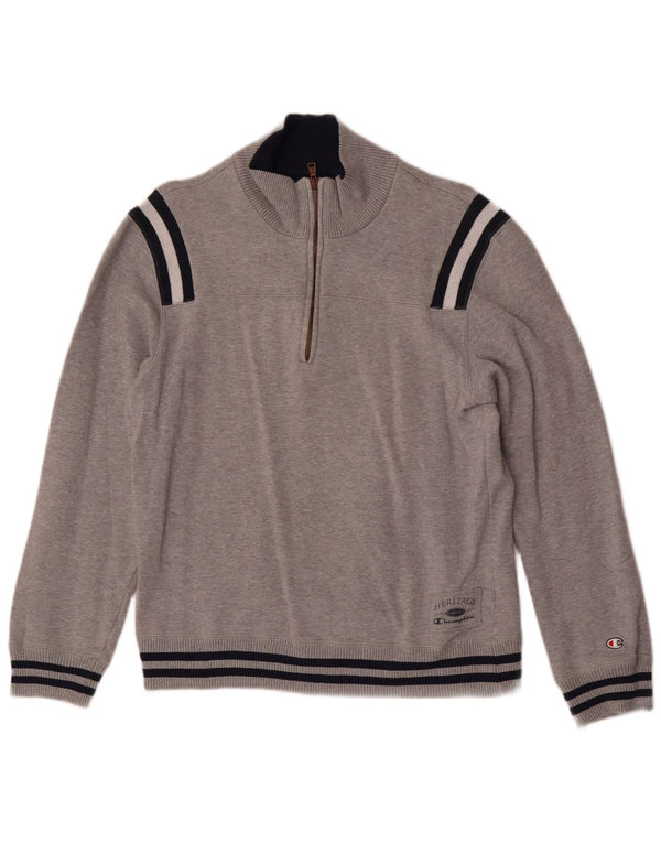 Champion γυναικείο φούτερ με φερμουάρ Jumper UK 12 Medium Grey Colourblock