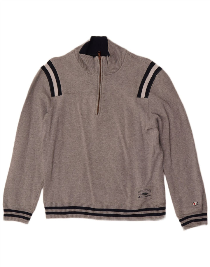 Champion γυναικείο φούτερ με φερμουάρ Jumper UK 12 Medium Grey Colourblock