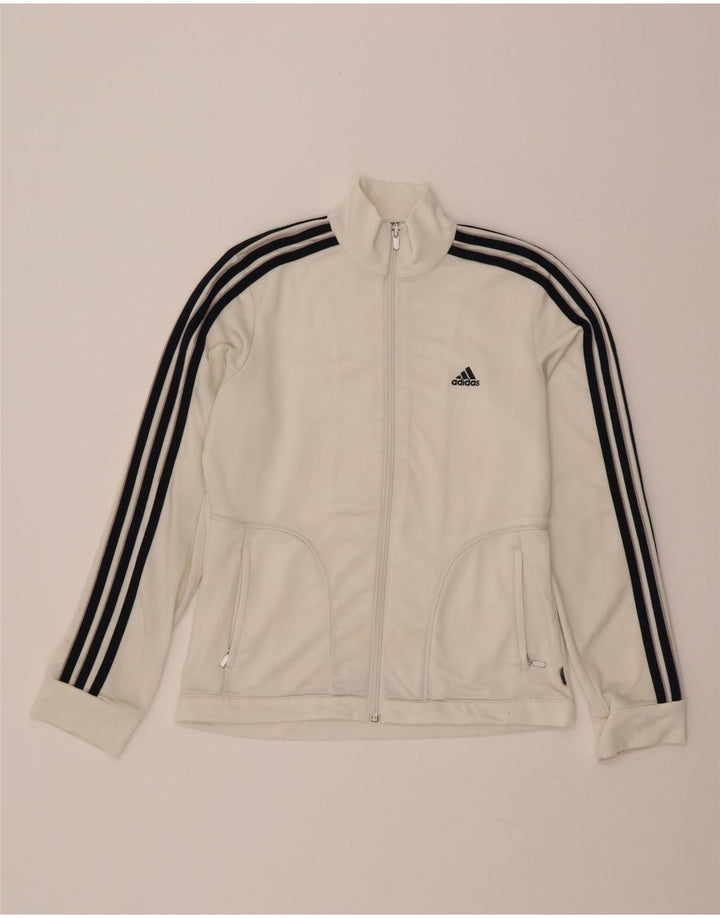 Γυναικεία αθλητική φόρμα ADIDAS Top Jacket UK 14 Medium White Polyester