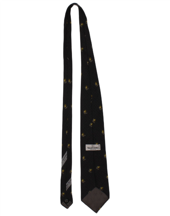 Valentino Ανδρική γραβάτα Cravatte One Size Black Floral Silk Designer
