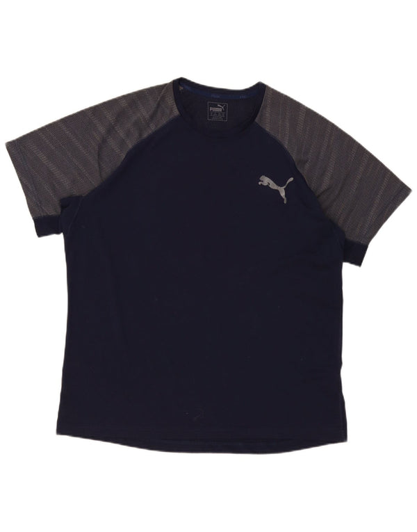 Ανδρικό T-Shirt Puma Top XL Navy Blue Colorblock Πολυεστέρας