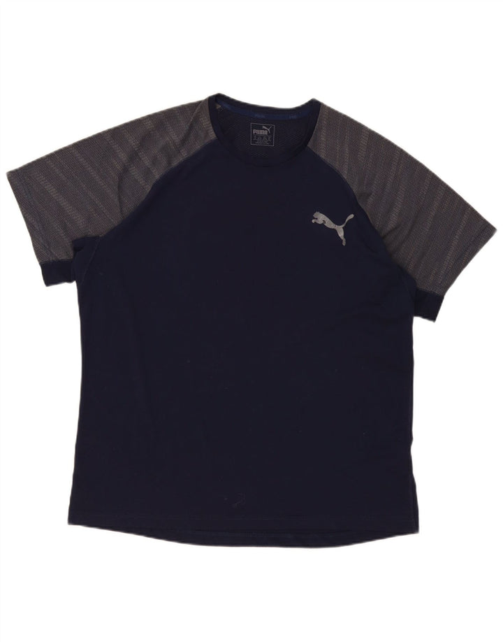 Ανδρικό T-Shirt Puma Top XL Navy Blue Colorblock Πολυεστέρας