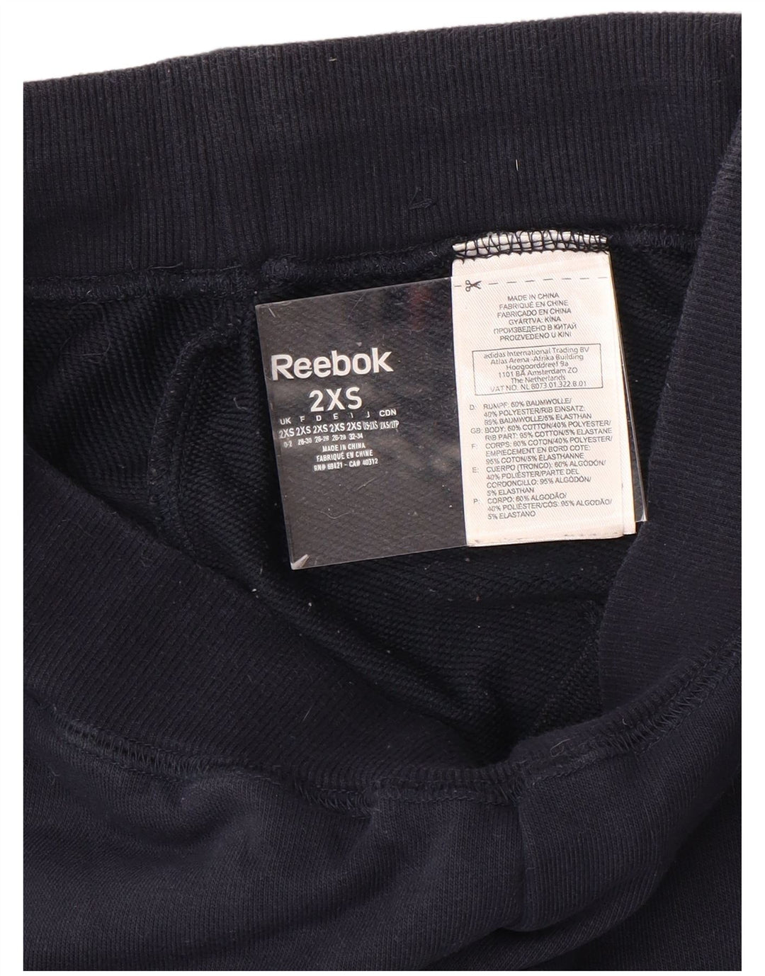 REEBOK Γυναικεία αθλητική φόρμα παντελόνι Joggers UK 0/2 2XS Navy Blue Cotton
