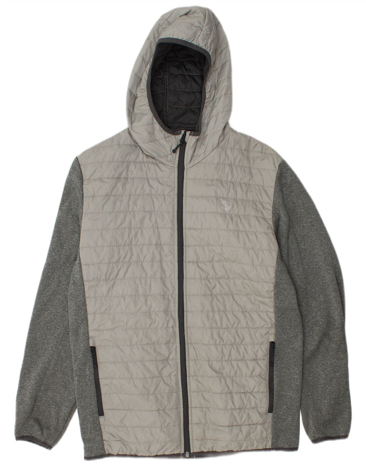 Jack & Jones Ανδρικό μπουφάν με κουκούλα UK 38 Medium Grey Colourblock