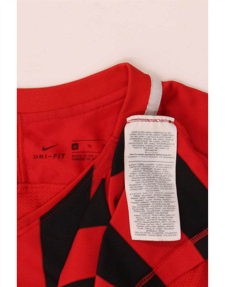Ανδρικό T-Shirt Nike Dri Fit Top XL με κόκκινο ριγέ πολυεστέρα