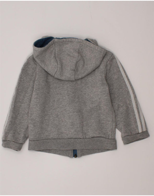 Πουλόβερ Adidas Baby Boys με φερμουάρ κουκούλα 18-24 μηνών γκρι βαμβακερό