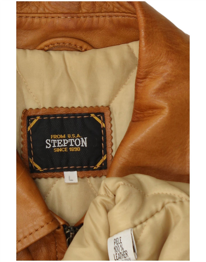 Vintage Ανδρικό Δερμάτινο Μπουφάν UK 40 Large Brown Δερμάτινο