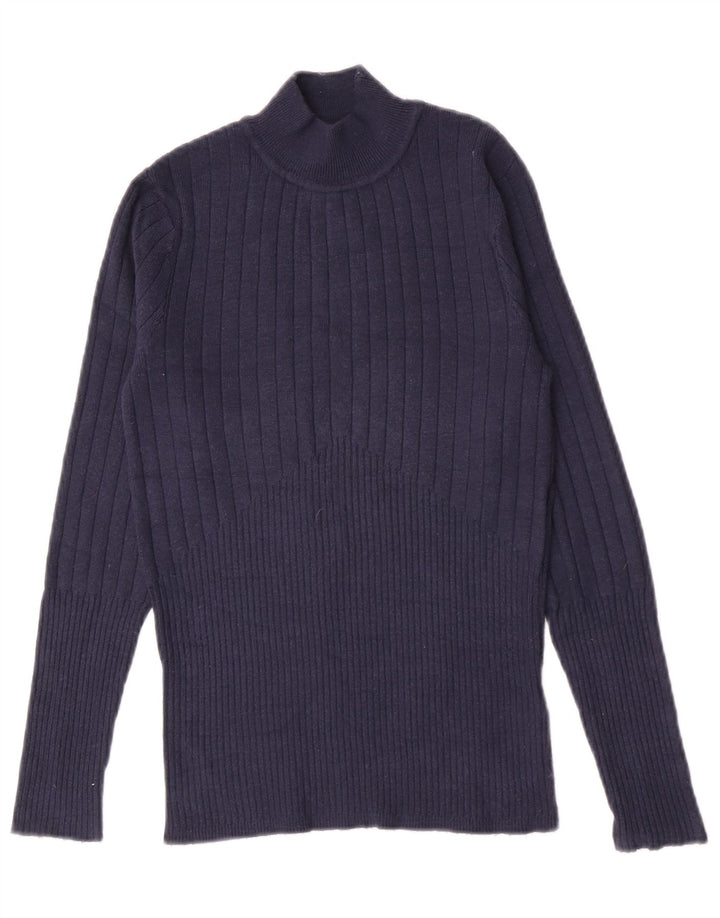 Marks & Spencer Γυναικείο πουλόβερ με λαιμό χελώνα UK 10 Small Navy Blue