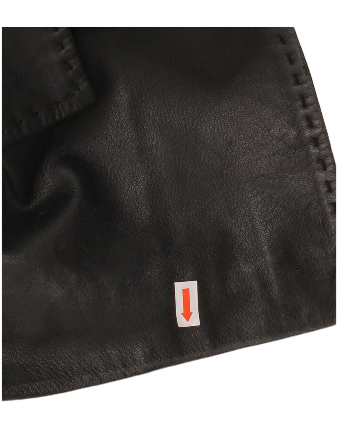 Vintage Γυναικείο Δερμάτινο Μπουφάν με 1 Κουμπί UK 12 Μεσαίο Μαύρο Δερμάτινο