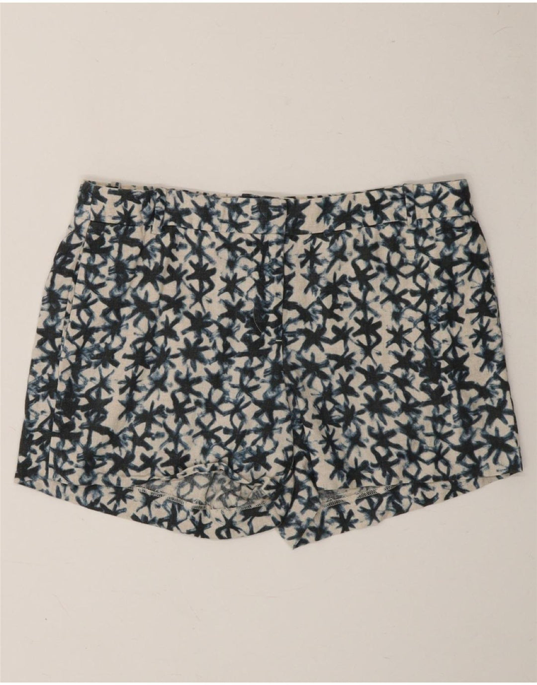 J. CREW Womens Chino Shorts US 6 Medium W32 Blue Tie Dye Linen Vintage J. Crew and Second-Hand J. Crew from Messina Hembry 