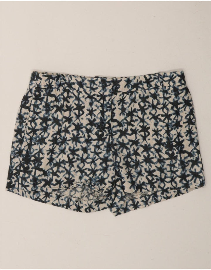 J. CREW Womens Chino Shorts US 6 Medium W32 Blue Tie Dye Linen Vintage J. Crew and Second-Hand J. Crew from Messina Hembry 
