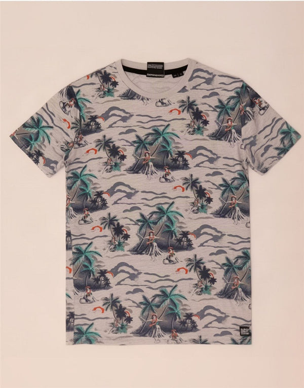 Ανδρικό γραφικό μπλουζάκι Superdry Top Small Grey Cotton Hawaiian