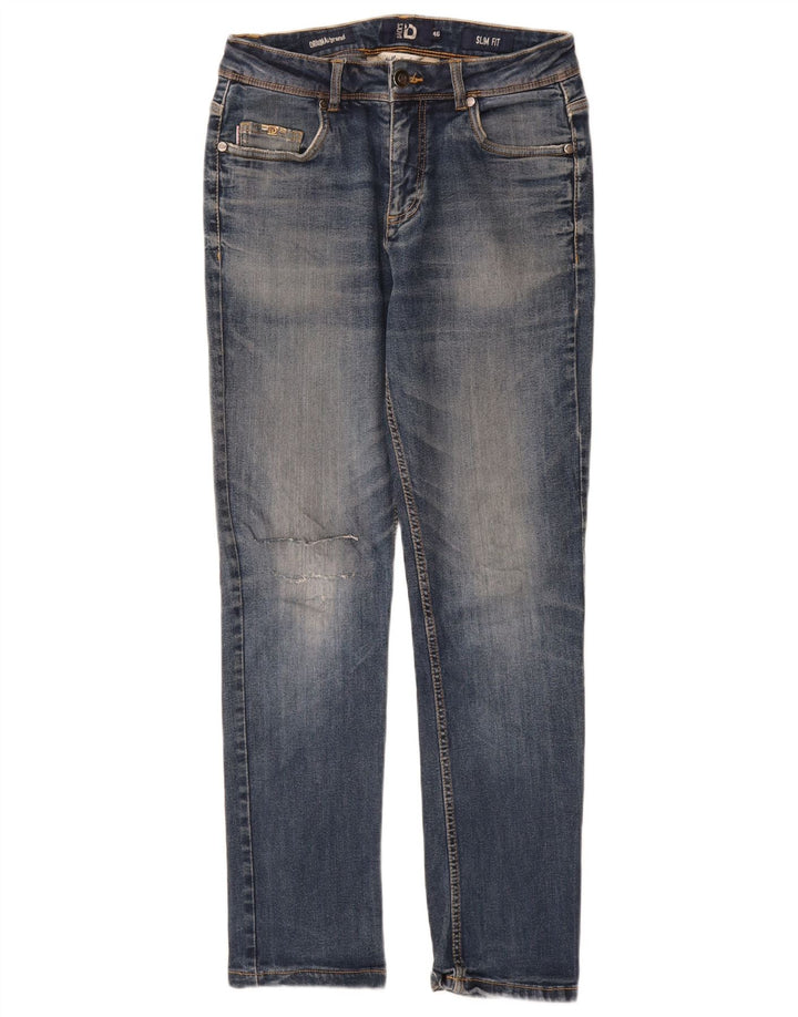 Dack's Womens Distressed Slim Jeans IT 46 Large W30 L29 Blue Cotton