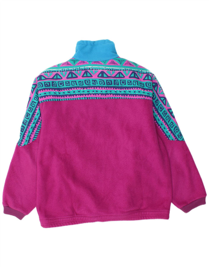 Great Escapes Ανδρικό φερμουάρ Fleece Jumper Μεγάλο Μωβ Γεωμετρικός Πολυεστέρας