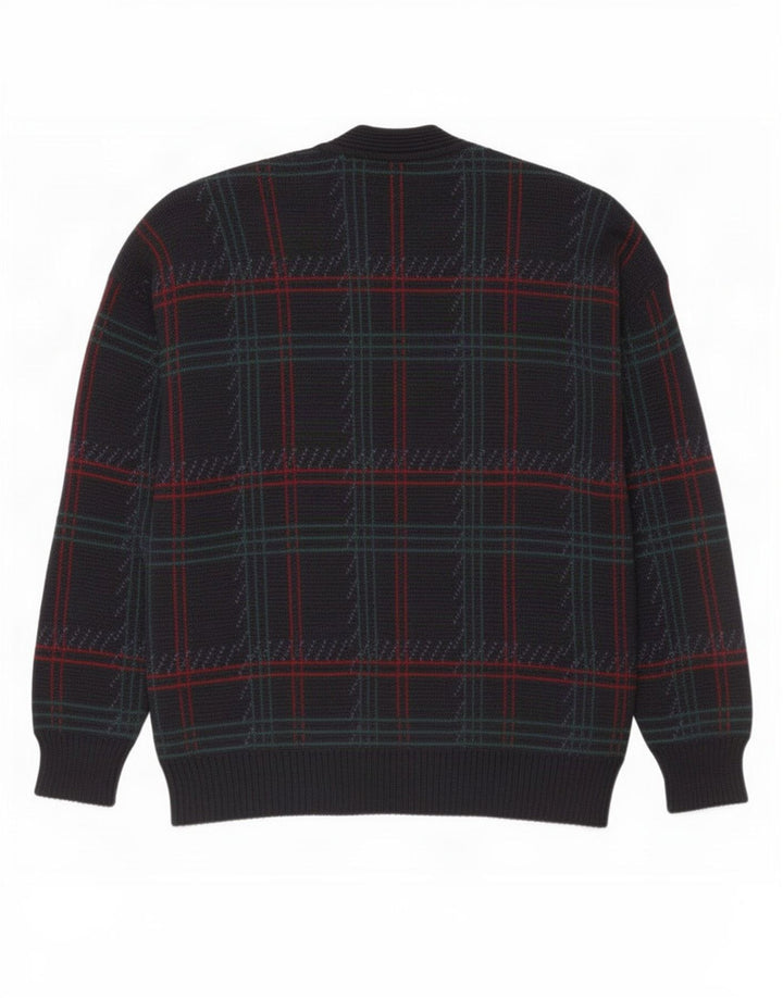 Vintage Ανδρική Ζακέτα πουλόβερ Μεγάλο Navy Blue Check