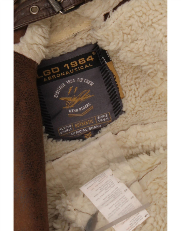 AERONAUTICA MILITARE Ανδρικό μπουφάν Sherpa Flight UK 36 Small Brown Polyester