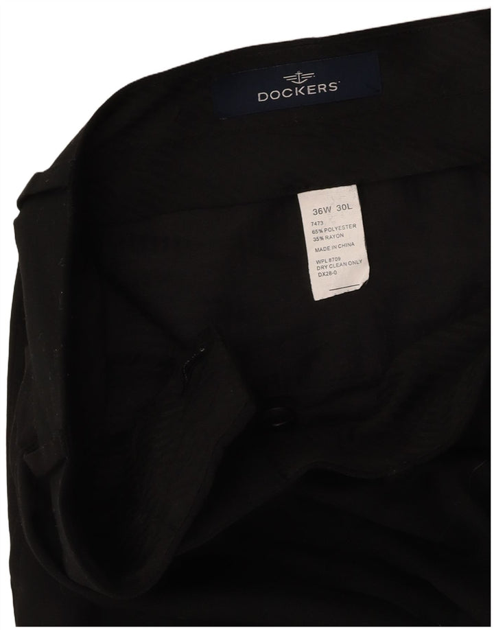 DOCKERS Ανδρικό παντελόνι Chino με καρφίτσες W36 L30 Μαύρο Πολυεστέρας