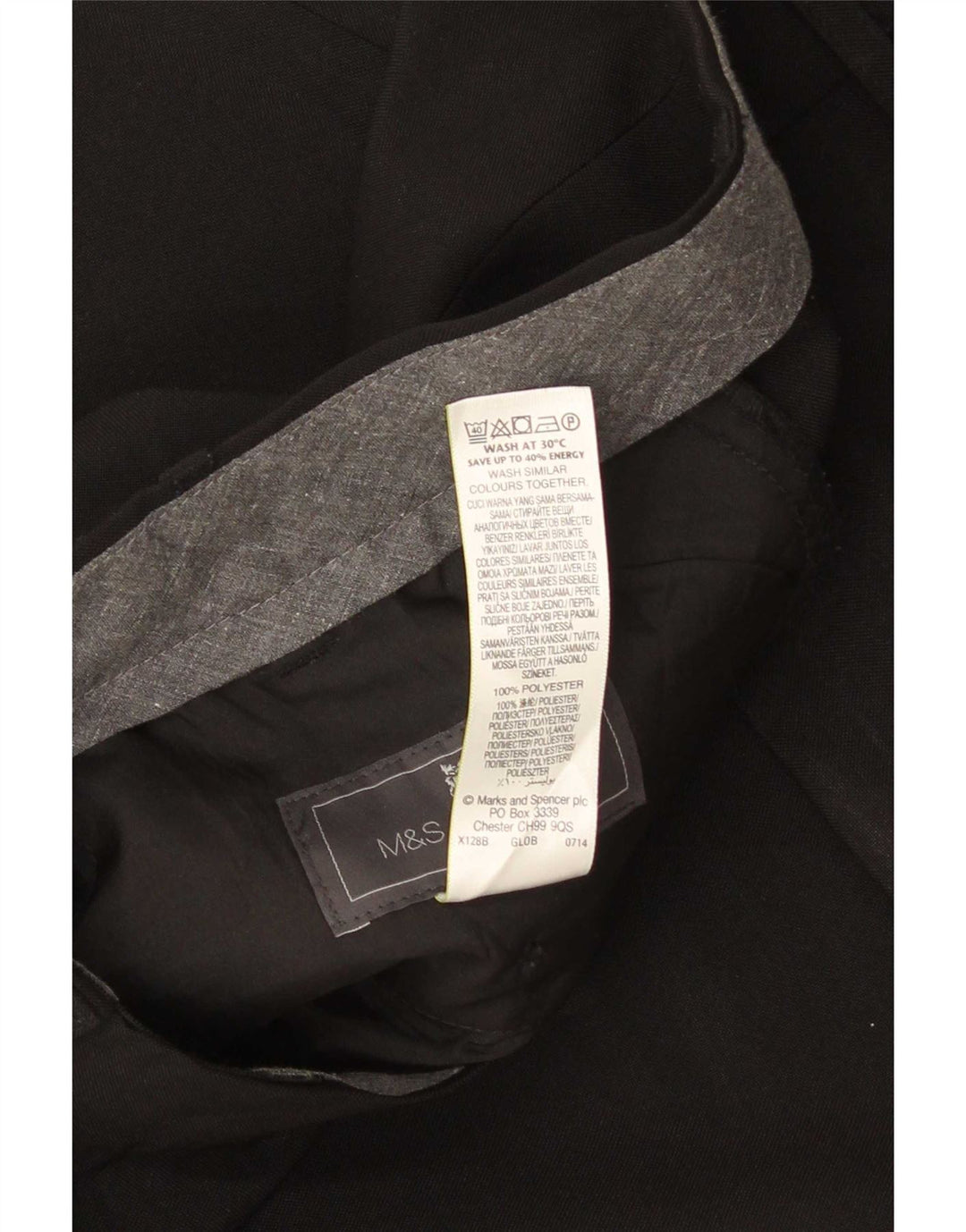Marks & Spencer Γυναικείο παντελόνι με κανονική εφαρμογή W38 L29 μαύρο πολυεστέρα