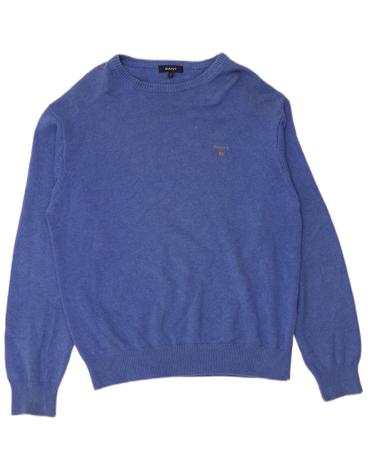 Ανδρικό πουλόβερ Gant Boat Neck Jumper Μεγάλο Μπλε Βαμβακερό