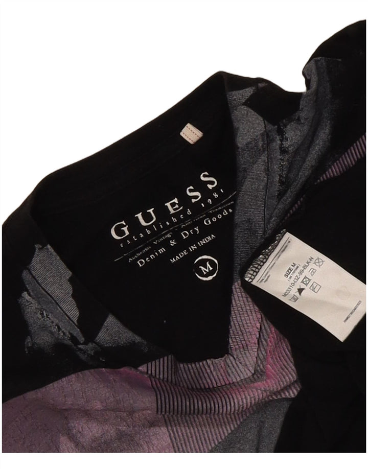 Ανδρικό γραφικό μπλουζάκι Guess Top Μεσαίο μαύρο βαμβακερό